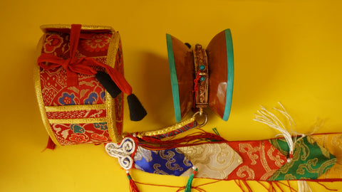 Large Fine Tibetan Buddhist Damaru