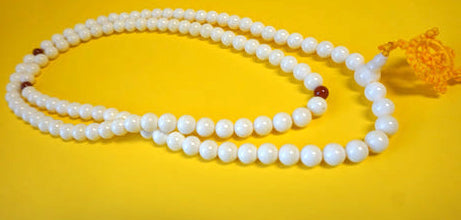 Cream Color Glass Mala Bead