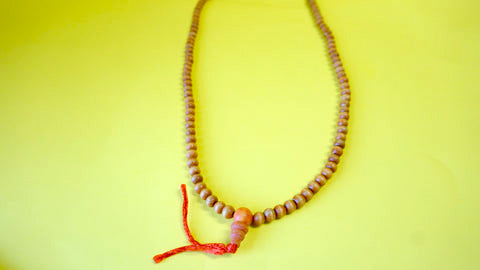 Orange Wooden Mala Bead