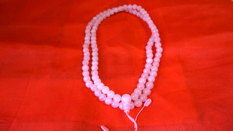 Large Light Pink Smooth Glass Mala