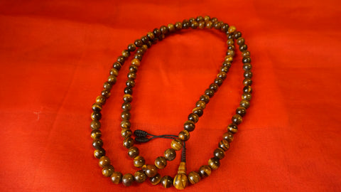 Large Light Brownish Smooth Glass Mala