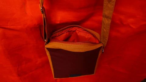 Medium Gold and Maroon Bag
