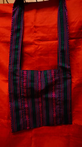 Cotton Multi-stripe Drow-string Tote