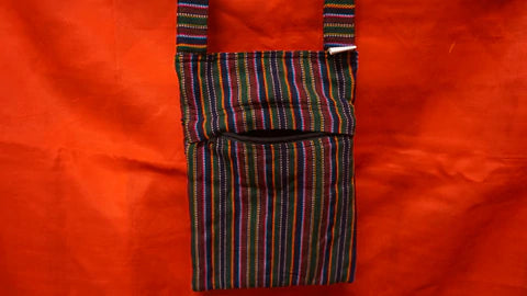 Small Cotton Multi-Stripe three zip Tote