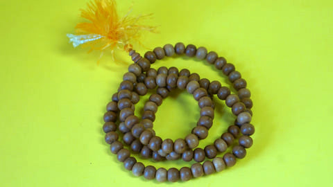 Yellow Sandelwood Mala Beads