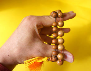 Yellow Sandelwood Wrist Mala