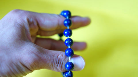 Stretchable Blue Sparkle Wrist Mala