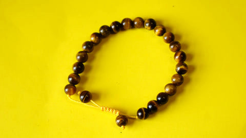 Adjustable Knotted Tiger Eye Mala