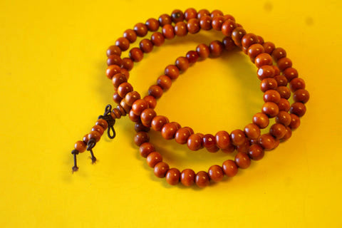 Tibetan Orange and Brownish Wooden Mala