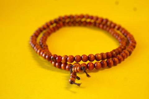 Tibetan Orange and Brownish Wooden Mala