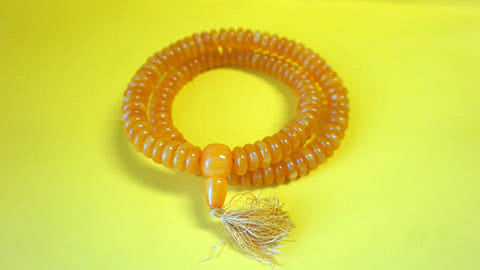 Disc-shaped Gold Mala bead