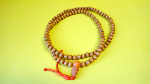 Orange Wooden Mala Bead