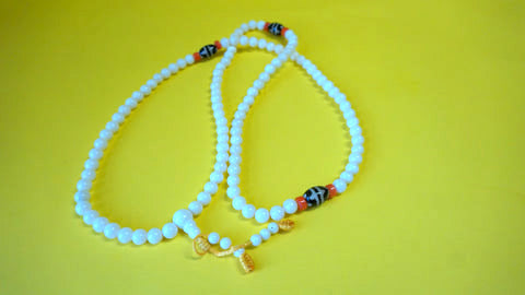 Small White Coral Smooth Beads