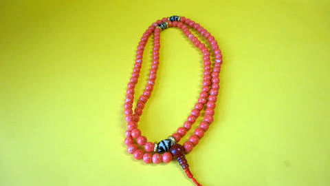 Small Red Coral Mala Bead