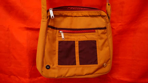 Large Gold and Maroon Bag