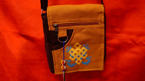 Decorated Gold and Maroon Bag