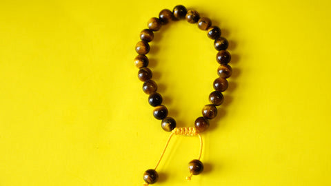 Adjustable Knotted Tiger Eye Mala